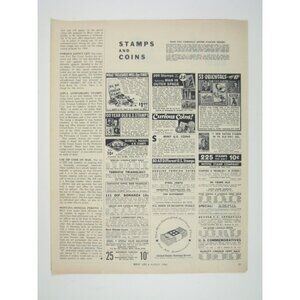Vintage Boys Life Magazine Page Stamps and Coins Print Ads From August 1966